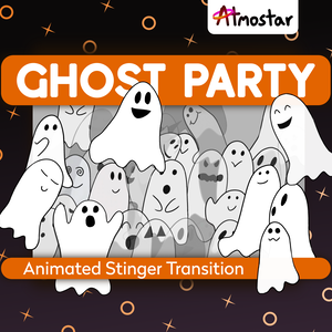 Ghost Stinger Transition - Halloween Transition with an Animated Party of Cute and Spooky Ghosts