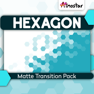 Cyber Hexagon Matte Transitions - Pack of Animated Futuristic Tech Assets for Live Stream and Video Scene Transitions