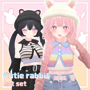 [selestia] Cutie rabbit hat set (VRC 3Dアイテム)