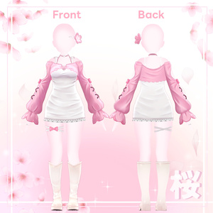 [2アバター対応] Sakura Cardigan Set (VRC 3Dアイテム) 缩略图 6