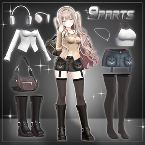 [4アバター対応] Layered Knit Zip-Up Set (VRC 3Dアイテム) 缩略图 5