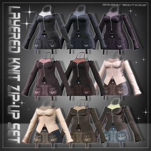 [4アバター対応] Layered Knit Zip-Up Set (VRC 3Dアイテム) 缩略图 7