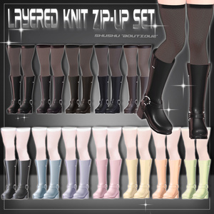 [4アバター対応] Layered Knit Zip-Up Set (VRC 3Dアイテム) 缩略图 10