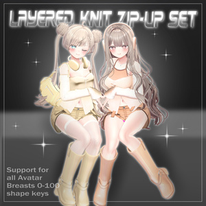 [4アバター対応] Layered Knit Zip-Up Set (VRC 3Dアイテム) 缩略图 11