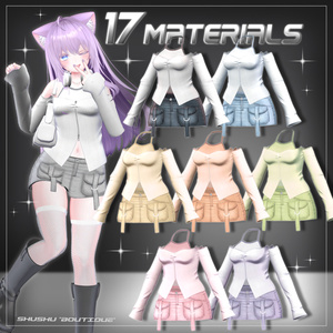 [4アバター対応] Layered Knit Zip-Up Set (VRC 3Dアイテム) 缩略图 6