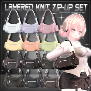 [4アバター対応] Layered Knit Zip-Up Set (VRC 3Dアイテム) 缩略图 8