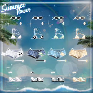[6アバター対応] Summer Flower💙 (VRC 3Dアイテム) 缩略图 14