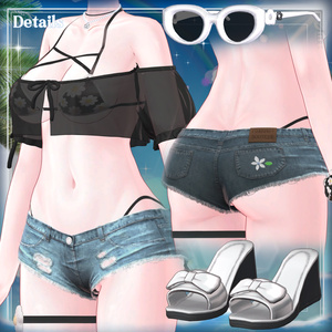 [6アバター対応] Summer Flower💙 (VRC 3Dアイテム) 缩略图 16