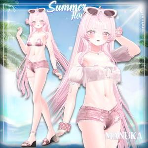 [6アバター対応] Summer Flower💙 (VRC 3Dアイテム) 缩略图 7