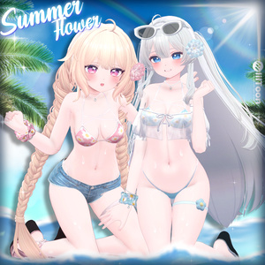 [6アバター対応] Summer Flower💙 (VRC 3Dアイテム) 缩略图 3