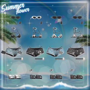 [6アバター対応] Summer Flower💙 (VRC 3Dアイテム) 缩略图 11