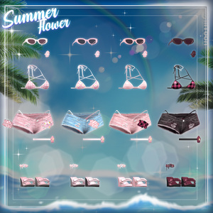 [6アバター対応] Summer Flower💙 (VRC 3Dアイテム) 缩略图 13