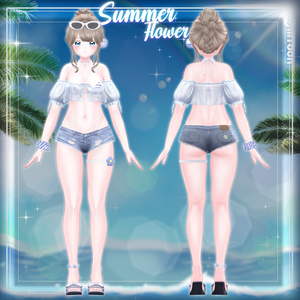 [6アバター対応] Summer Flower💙 (VRC 3Dアイテム) 缩略图 5