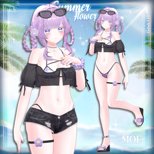 [6アバター対応] Summer Flower💙 (VRC 3Dアイテム) 缩略图 6