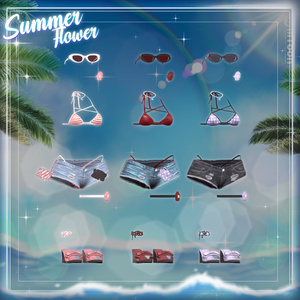 [6アバター対応] Summer Flower💙 (VRC 3Dアイテム) 缩略图 15