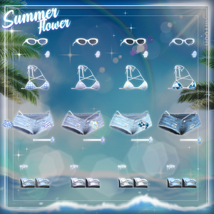 [6アバター対応] Summer Flower💙 (VRC 3Dアイテム) 缩略图 12