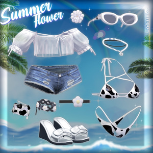 [6アバター対応] Summer Flower💙 (VRC 3Dアイテム) 缩略图 4
