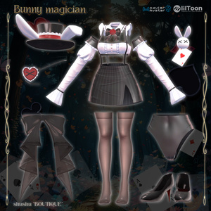 [7アバター対応] Bunny magician🐇🖤 (VRC 3Dアイテム) 缩略图 4