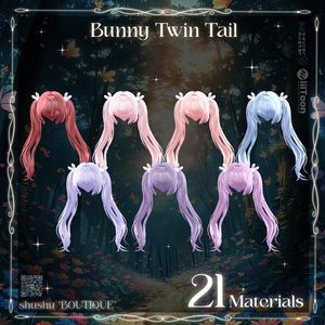[VRC Hair] Bunny Twin Tail🐇🖤 (8アバター対応) 缩略图 14