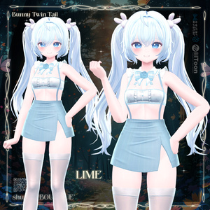 [VRC Hair] Bunny Twin Tail🐇🖤 (8アバター対応) 缩略图 7