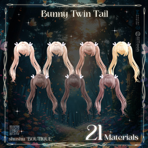 [VRC Hair] Bunny Twin Tail🐇🖤 (8アバター対応) 缩略图 13