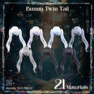 [VRC Hair] Bunny Twin Tail🐇🖤 (8アバター対応) 缩略图 15