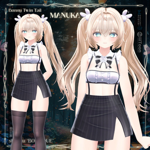 [VRC Hair] Bunny Twin Tail🐇🖤 (8アバター対応) 缩略图 5