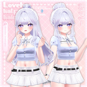 [VRC Hair] Lovely half-up hair💛 (8アバター対応) 缩略图 6