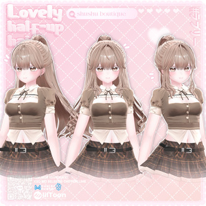 [VRC Hair] Lovely half-up hair💛 (8アバター対応) 缩略图 16