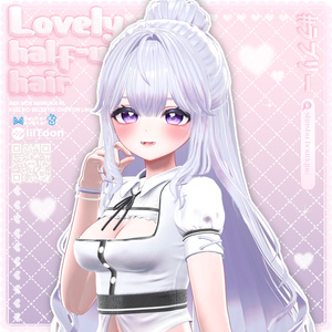 [VRC Hair] Lovely half-up hair💛 (8アバター対応) 缩略图 3