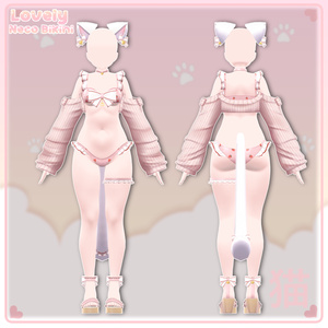 [ 愛莉 & しなの ]Dreaming & Lovely Neco Bikini 😺 (VRC 3Dアイテム) 缩略图 11