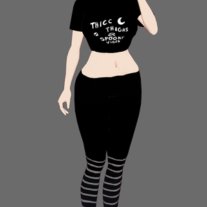 Black Thicc Thighs Spooky Vibes Shirt and Leggings