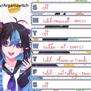 Free Streaming Schedule Templates - Vtuber Youtuber Twitch Streamer