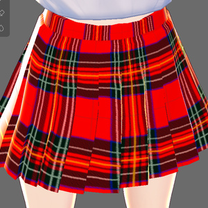 【VRoid用テクスチャー】 タータンチェックのプリーツスカート4色8パターン　『制服スカート』用Tartan check格子呢檢查타탄 체크