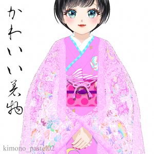 Kawaii着物　草履 　羽織　ヘアピンセット　kimono assorted Hairpins 　【VRoid用】テクスチャ