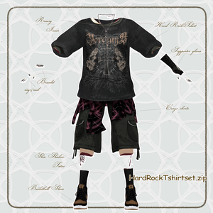 【Vroid/XWear / FBX】ロックンロールTシャツセットRock and Roll T_Set　