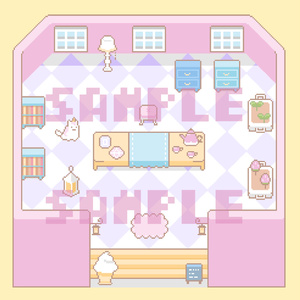 [PictSQUARE]店舗素材・パステル