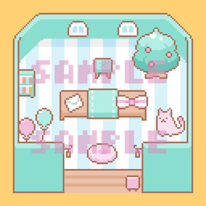 [PictSQUARE]店舗素材(シンプル)・ミント