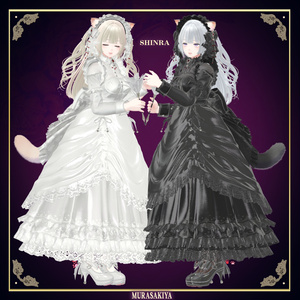 ハーフボンネットドレス 編み上げハーフボンネット風ヘッドドレス 黒×オフ白の通販 by
