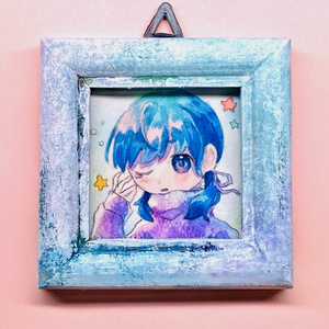 【創作】ミニ額水彩原画