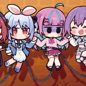 湊あくあ&紫咲シオン｣プレイマット - 路地裏同盟 - BOOTH