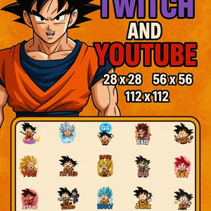 20 Goku Saiyan Pride Emote Pack With 20 Badges