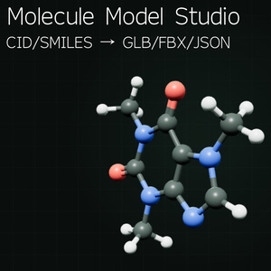 Molecule Model Studio｜CID・SMILESから3D分子モデル生成