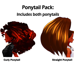Ponytail Pack: Straight and Curly Ponytail (VRoid Hair Presets Beta and Stable)