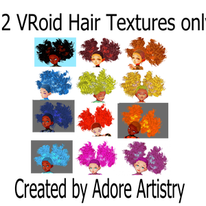 12 Curly Hair Texture Bundle (VRoid Hair Texture Beta)