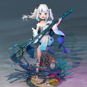 ホロライブ Gawr Gura – 3Dプリント用 3Dモデル（.obj）［ファンアート］