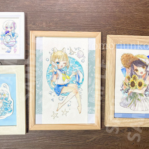 月の照らす夜のポスカ原画【アクリルガッシュ】 - ふわもこ堂の水彩屋