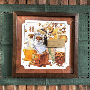 額縁付オリジナル手描きイラスト 尾九 開運イラスト 赤色 化け鯉 A4サイズ フレーム付き | iichi