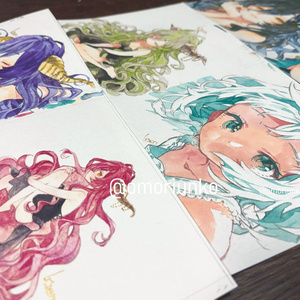 手描きイラスト オリジナル 「山藤の案内人」 原画 イラストボード