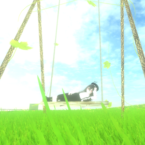 움직일 수 있는 나무재질 그네 (Movable lowpoly wooden swing)
